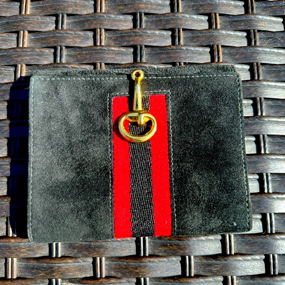 Gucci 1970’s G gucci Horse Bit Buckle Cherie Suede Leather wallet